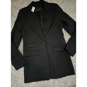 Banana Republic Tall Black One Button Blazer Womens Size 8 Business Casual wool
